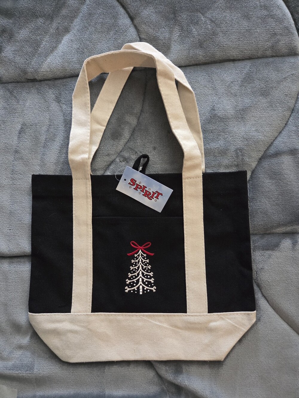 Limited Edition 2025 Spirit Christmas Black and Cream Canvas Tote
